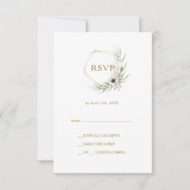 Eucalyptus Gold Geometrische RSVP-kaart RSVP Kaartje