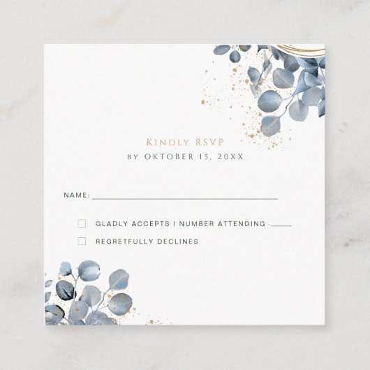 Eucalyptus Gold Glitter Code 01 - RSVP 2 Informatiekaartje (Achterkant)