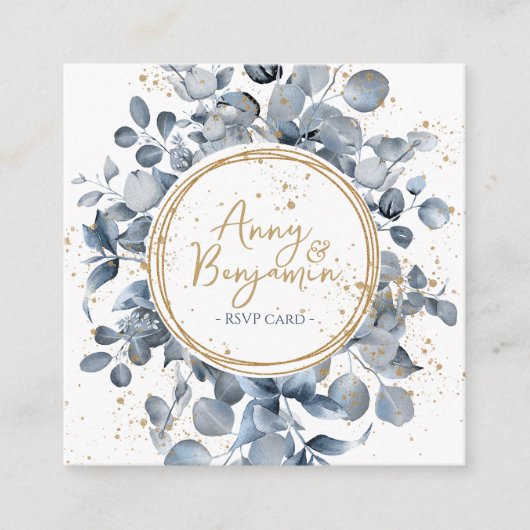 Eucalyptus Gold Glitter Code 01 - RSVP 3 Informatiekaartje (Voorkant)