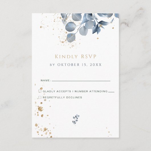 Eucalyptus Gold Glitter Code 01 - RSVP 3 Informatiekaartje (Achterkant)