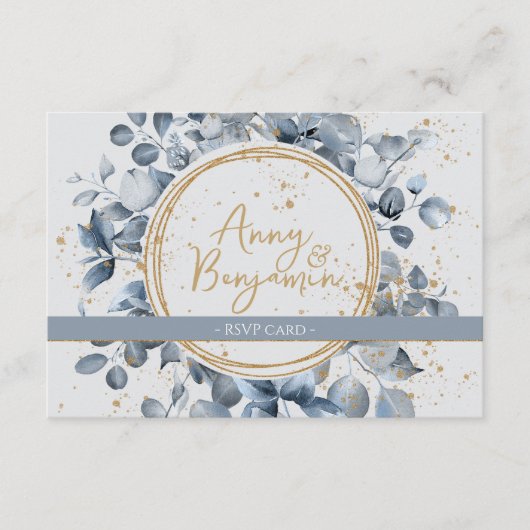 Eucalyptus Gold Glitter Code 01 - RSVP 4 Informatiekaartje (Voorkant)