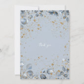 Eucalyptus Gold Glitter - Dusty Blue Invitation 2 Kaart (Achterkant)