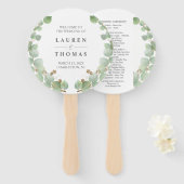Eucalyptus Gold Glitter Fan Program Handwaaier (Voorkant en achterkant)