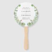 Eucalyptus Gold Glitter Fan Program Handwaaier (Voorkant)