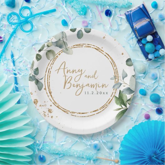 Eucalyptus Gold Glitter - Green Wedding bord 2 (Feest)