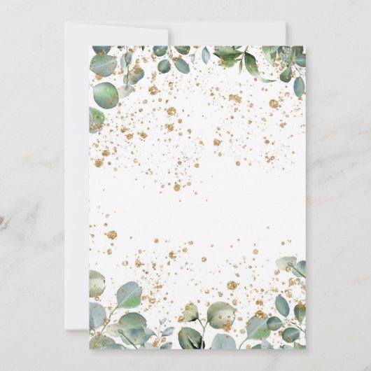 Eucalyptus Gold Glitter - Groen - Uitnodiging 01 (Achterkant)