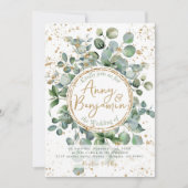 Eucalyptus Gold Glitter - Groen - Uitnodiging 02 (Voorkant)