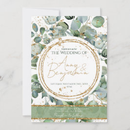 Eucalyptus Gold Glitter - Groen - Uitnodiging 03