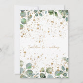 Eucalyptus Gold Glitter - Groen - Uitnodiging 04 (Achterkant)