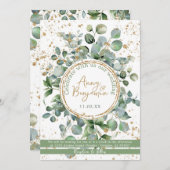 Eucalyptus Gold Glitter - Groen - Uitnodiging 04 (Voorkant / Achterkant)
