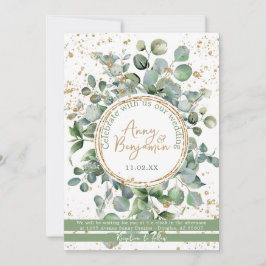 Eucalyptus Gold Glitter - Groen - Uitnodiging 04