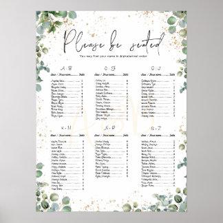 Eucalyptus Gold Glitter - Groene stoeldiagrammen 2 Poster
