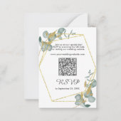 Eucalyptus Gold Glitter Lijst RSVP met QR-code Notitiekaartje (Voorkant)