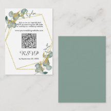 Eucalyptus Gold Glitter Lijst RSVP met QR-code