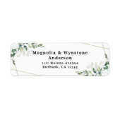 Eucalyptus Gold Glitter Return Address Label (Voorkant)