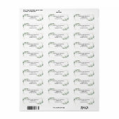 Eucalyptus Gold Glitter Return Address Label (Full Sheet)