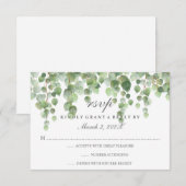 Eucalyptus Gold Glitter RSVP Kaartje (Voorkant / Achterkant)