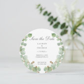 Eucalyptus Gold Glitter Save The Date (Staand voorkant)