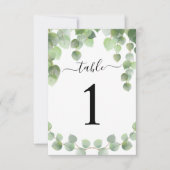 Eucalyptus Gold Glitter Table Number (Voorkant)