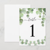 Eucalyptus Gold Glitter Table Number (Voorkant / Achterkant)