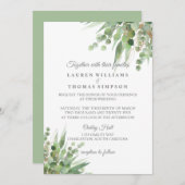 Eucalyptus Gold Glitter Weddenschap Kaart (Voorkant / Achterkant)