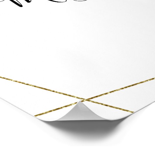 Eucalyptus Gold Glitter Weddenschap WelkomstPoster Poster (Hoek)