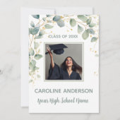 Eucalyptus Gold Grad Announcement Card Kaart (Voorkant)