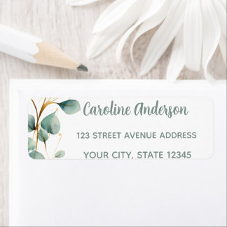 Eucalyptus Gold Green Graduation  Etiket