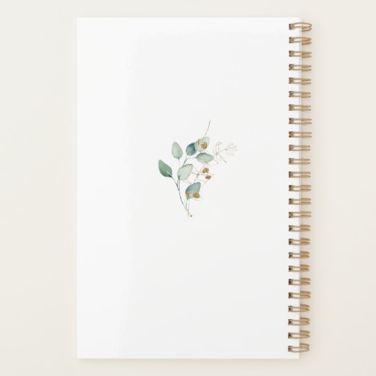 Eucalyptus Gold Greenery 2023 Elegant Chic Agenda (Achterkant)