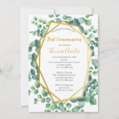 Eucalyptus Gold Greenery Boy Girl First Community Kaart (Voorkant)