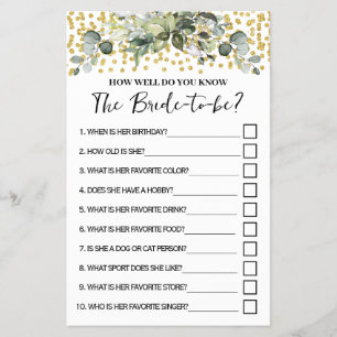 Eucalyptus Gold Hoe goed ken je haar spelkaart Flyer