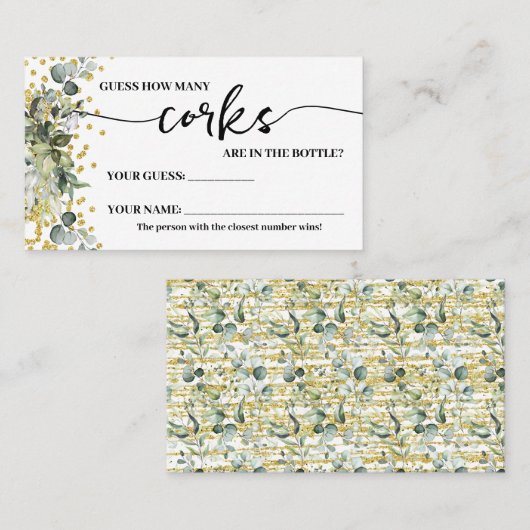 Eucalyptus Gold Hoeveel kurken douchegame Kaart Plaatskaartje (Voorkant / Achterkant)
