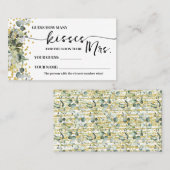 Eucalyptus Gold Hoeveel kussen voor Mrs Game Kaart Plaatskaartje (Voorkant / Achterkant)