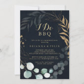 Eucalyptus Gold I Do BBQ Blue Engagement Party Kaart (Voorkant)