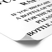 Eucalyptus Gold Laat wijnfles hier Kaart teken Poster (Hoek)