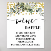 Eucalyptus Gold Laat wijnfles hier Kaart teken Poster (Voorkant)