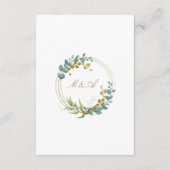 Eucalyptus Gold Leaves Bruiloft Veiligheidsmaatreg Informatiekaartje (Achterkant)