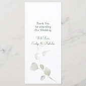 Eucalyptus Gold Leaves WeddenMenu Menu (Achterkant)