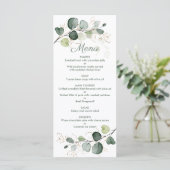 Eucalyptus Gold Leaves WeddenMenu Menu (Staand voorkant)