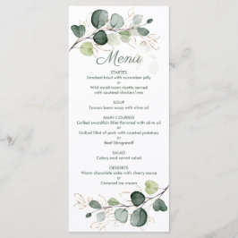 Eucalyptus Gold Leaves WeddenMenu Menu