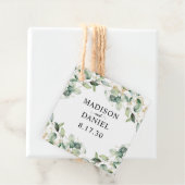 Eucalyptus Gold Leaves Wedding Bedankjes Labels (In situ)