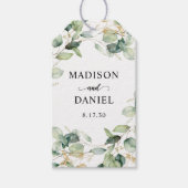 Eucalyptus Gold Leaves Wedding Cadeaulabel (Voorkant)