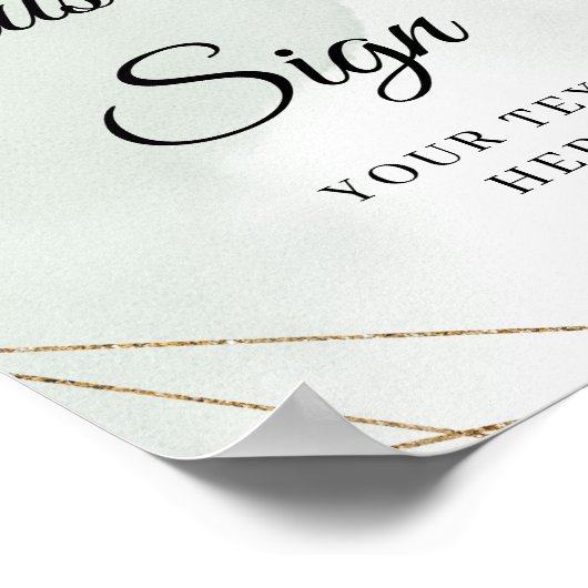 Eucalyptus gold lijst aangepast teken poster (Hoek)