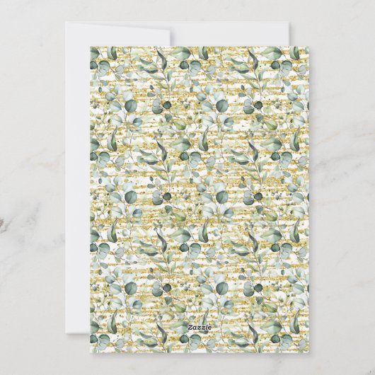 Eucalyptus Gold Love is het brouwen van thee Vrijg Feestdagenkaart (Achterkant)