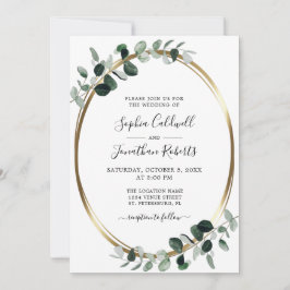 Eucalyptus Gold Metallic All in One Weddenschap Kaart
