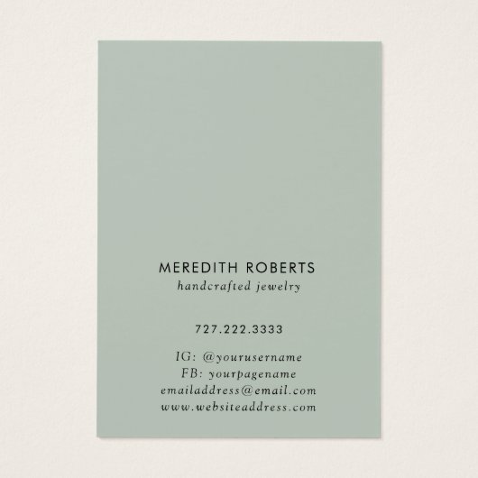 Eucalyptus Gold Metallic Oval Aardring Kaart (Achterkant)