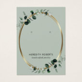 Eucalyptus Gold Metallic Oval Aardring Kaart (Voorkant)