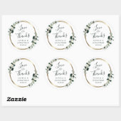 Eucalyptus Gold Metallic Weddenschap Hartelijk dan Ronde Sticker (Vel)