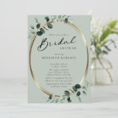 Eucalyptus Gold Modern Calligraphy Vrijgezellenfee Kaart (Staand voorkant)