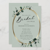 Eucalyptus Gold Modern Calligraphy Vrijgezellenfee Kaart (Voorkant / Achterkant)